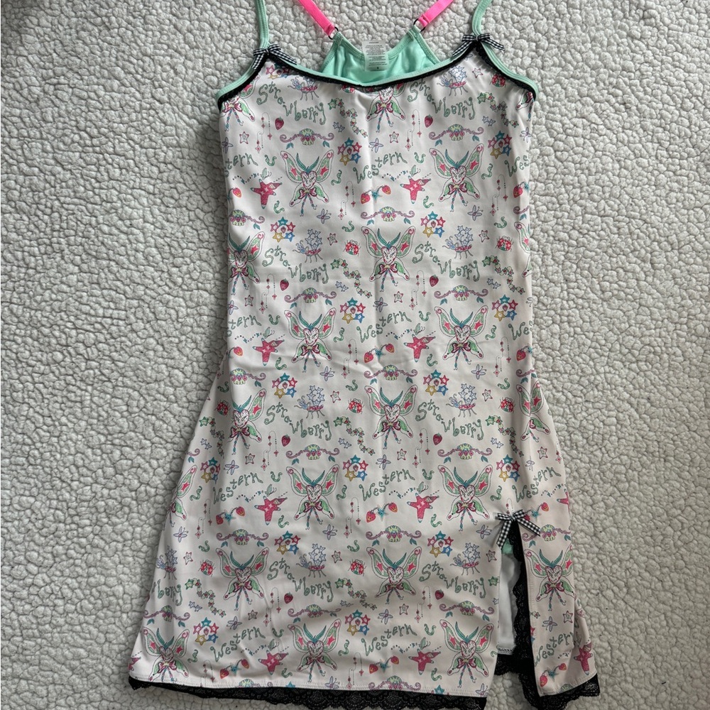 strawberry western mimi exercise slip dress